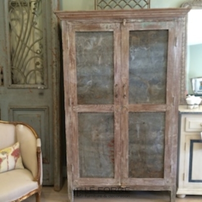 Armoire Zinc Cabinet-armoire-teak-zinc-leforge-furniture-decoration-sydney