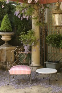 Round Steel Table Marble Glass Outdoor French Provincial Le Forge