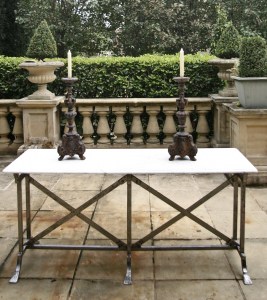 Console Steel Table Marble Glass Zinc Outdoor Garden French Provincial Le Forge
